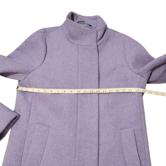 J. Crew City Coat F5325 Heather Hyacinth Purple Women's Sz 8 Wool Blend Pea Coat - Picture 6 of 9